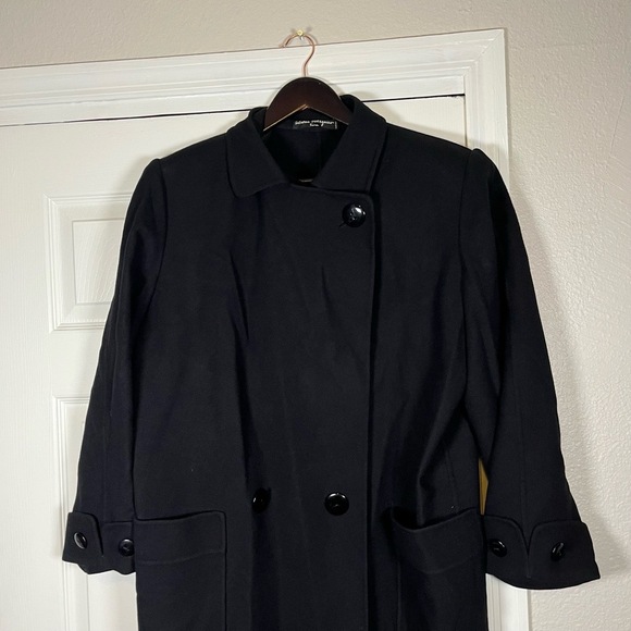 Vintage Salvatore Ferragamo Womens Asymmetrical Button Wool Coat Jacket Overcoat - Picture 9 of 15